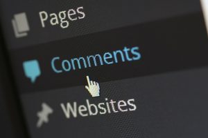 Wordpress menu with comments highlighted