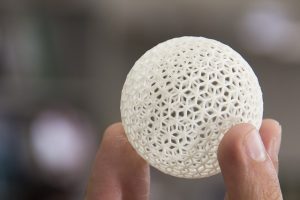 An intricate 3D printed ball