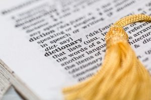 Close up of the word dictionary 