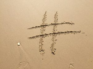 Hashtag in the sand